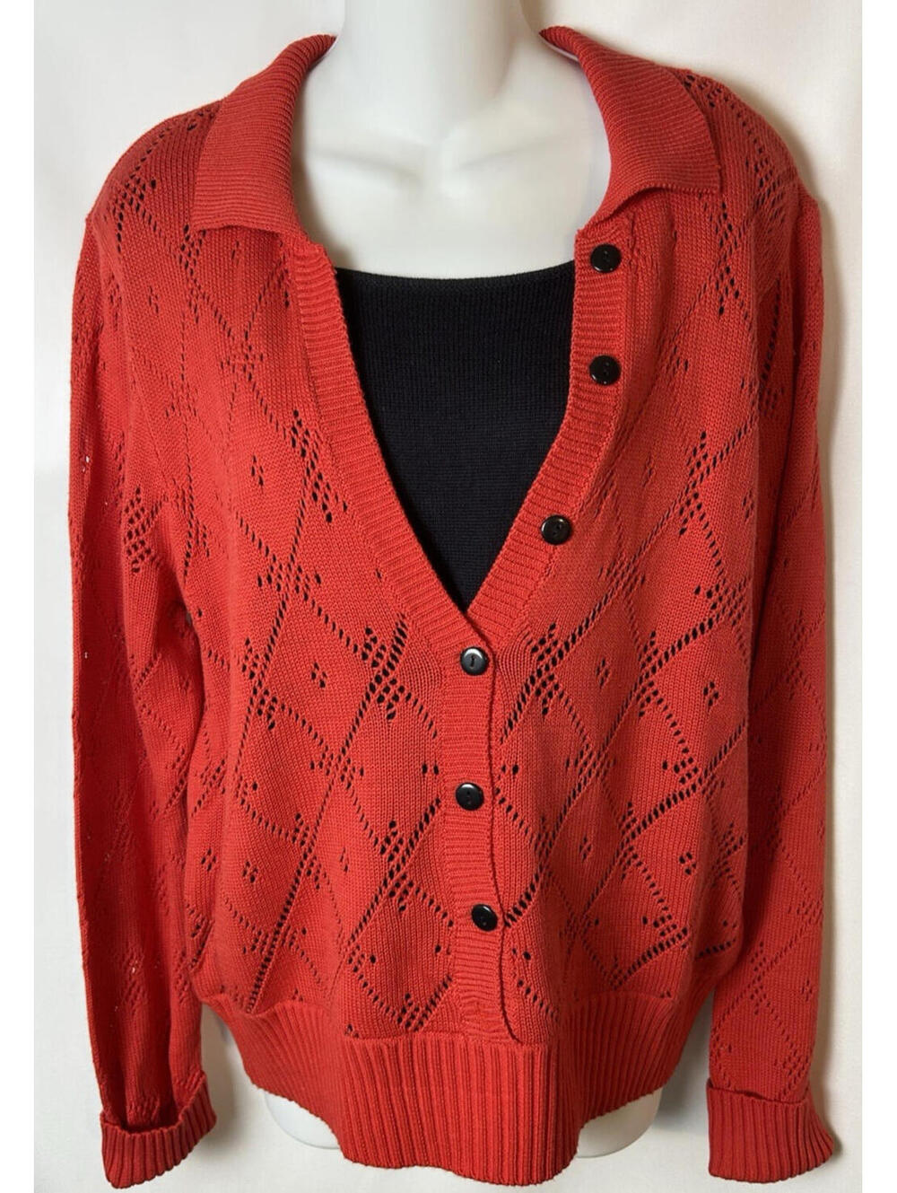Norton McNaughton Orange and Black Sweater   Size XL   NWT